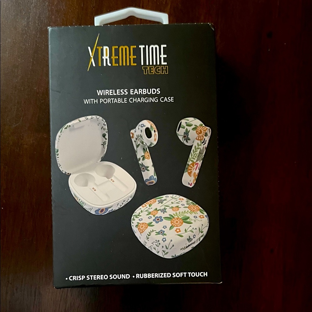 Xtreme Time Wireless Earbuds with Floral Design